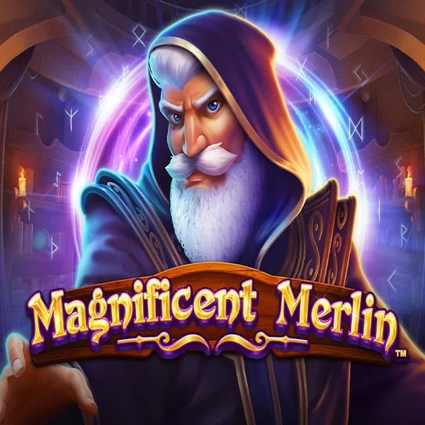 Magnificent Merlin slot logo by Greentube at Glorious Bingo